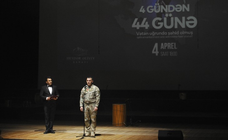 Aprel döyüşlərinin ildönümünə həsr olunmuş “4 gündən 44 günə” bədii kompozisiyası təqdim edilib