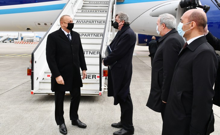 President Ilham Aliyev arrived in Brussels for working visit