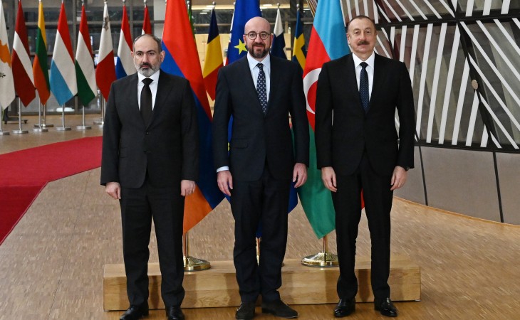 Meeting of President Ilham Aliyev with President of European Council and Prime Minister of Armenia in format of working dinner was held in Brussels