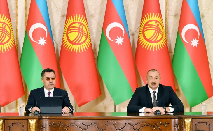 Azerbaijani, Kyrgyz presidents made press statements