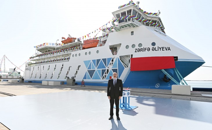 President Ilham Aliyev attended ceremony to launch “Zarifa Aliyeva” ferry boat