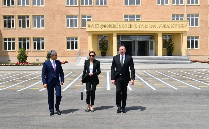 President Ilham Aliyev and First Lady Mehriban Aliyeva attended opening of secondary school No304 in Baku