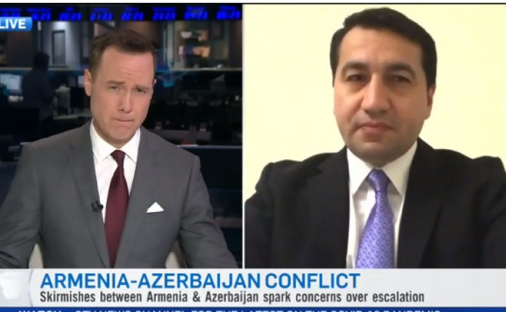 Hikmət Hacıyev Kanadanın “CTV News” televiziyasına müsahibəsində Ermənistanın hərbi təcavüzündən danışıb