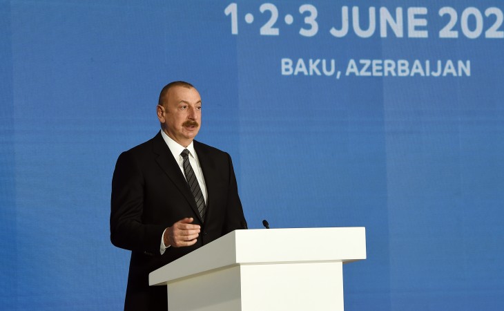 Prezident İlham Əliyev: Builki Bakı Enerji Həftəsi qlobal enerji bazarının əsas oyunçularını, beynəlxalq şirkətləri bir araya gətirir