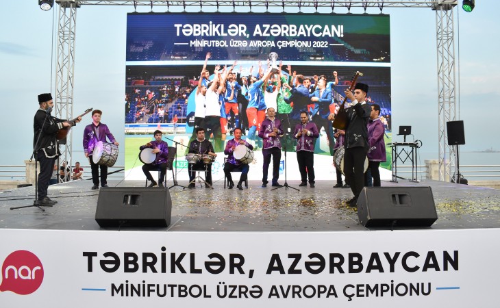 Mini futbol üzrə Azərbaycan milli komandasının Avropa çempionu olması münasibətilə konsert keçirilib
