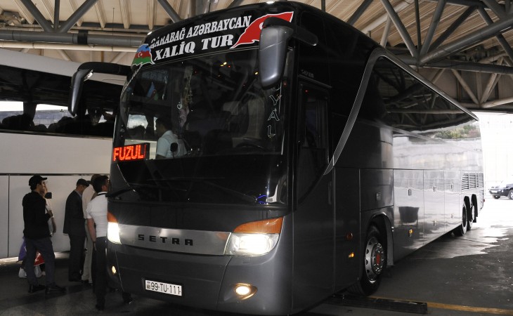 First passenger bus leaves Baku for Fuzuli