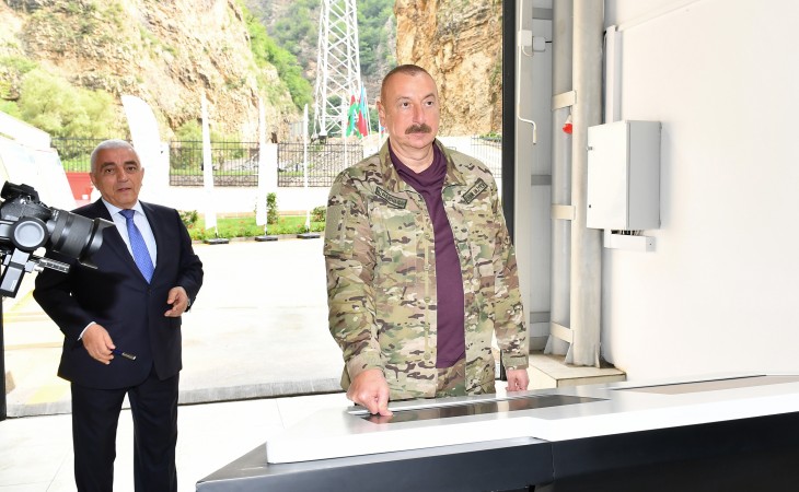 Prezident İlham Əliyev “Kəlbəcər-1” Kiçik Su Elektrik Stansiyasının açılışında iştirak edib