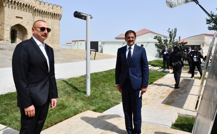 President Ilham Aliyev viewed landscaping work carried out in Ramana settlement
