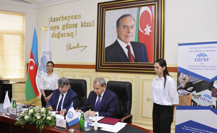 Əqli Mülkiyyət Agentliyi ilə BDU arasında kadr hazırlığı və elmi-tədqiqat sahəsində əməkdaşlıq haqqında anlaşma memorandumu imzalanıb