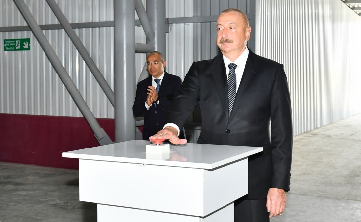 Президент Ильхам Алиев принял участие в церемониях открытия и закладки фундамента новых предприятий в Сумгайытском химическом промышленном парке