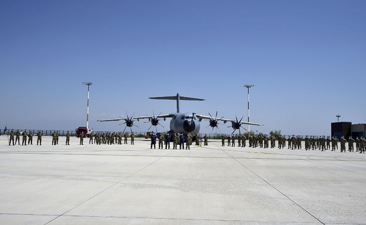 Təlimdə iştirak edəcək Türkiyə Silahlı Qüvvələrinin şəxsi heyətinin təntənəli qarşılanma mərasimi keçirilib
