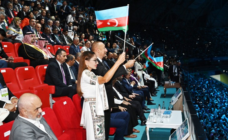 Konya hosted solemn opening ceremony of 5th Islamic Solidarity Games President of Azerbaijan Ilham Aliyev and First Lady Mehriban Aliyeva attended the ceremony