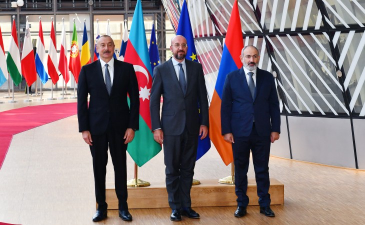 Brussels hosted meeting of President Ilham Aliyev with President of European Council Charles Michel and Prime Minister of Armenia Nikol Pashinyan