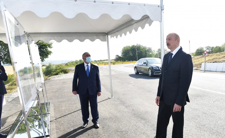 President Ilham Aliyev viewed reconstruction project of a part of Baku-Shamakhi-Mughanli-Ismayilli-Gabala highway