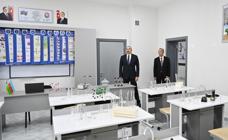 President Ilham Aliyev viewed conditions created at newly-built school complex No87 in Surakhani district, Baku