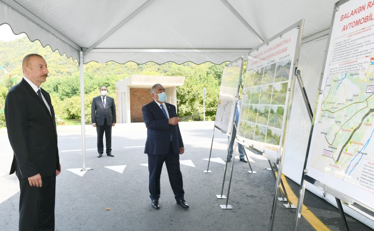 President Ilham Aliyev attended opening of newly renovated Balakan-Gazbina-Ititala highway