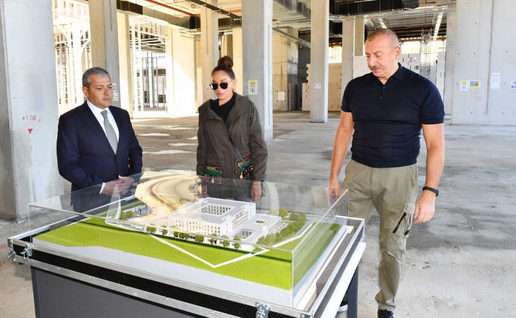 President Ilham Aliyev and First Lady Mehriban Aliyeva viewed progress of works in a number of newly built facilities in Shusha