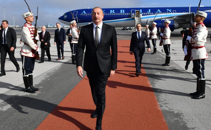 President Ilham Aliyev arrived in Bulgaria for official visit