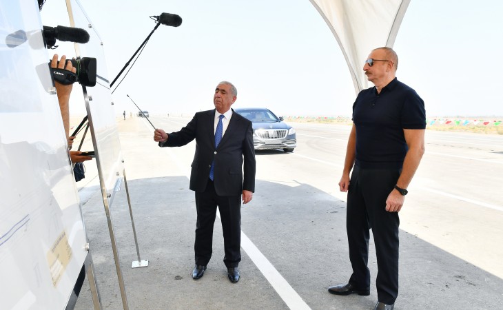 President Ilham Aliyev viewed work underway on Barda-Aghdam highway