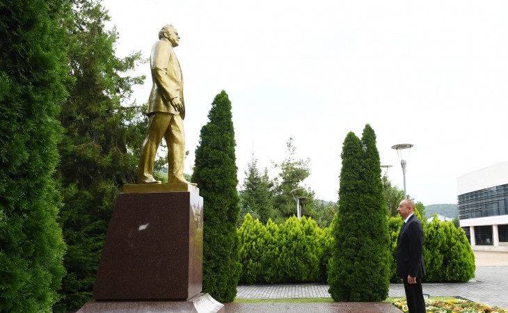 Prezident İlham Əliyev Qəbələ rayonunda da səfərdə olub