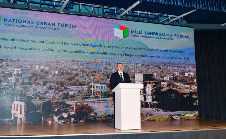 National Urban Forum gets underway in Aghdam President Ilham Aliyev and First Lady Mehriban Aliyeva attend the opening ceremony