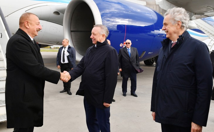 President Ilham Aliyev arrived in Russian Federation for working visit