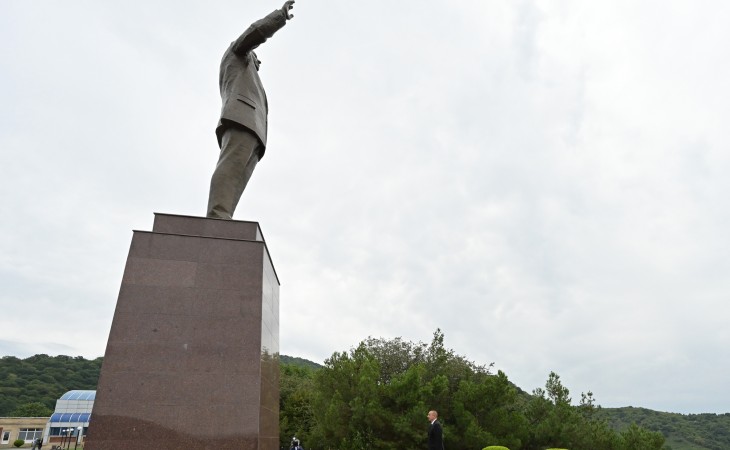 President Ilham Aliyev arrived in Balakan district for visit