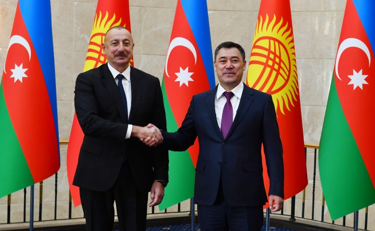 Official welcome ceremony was held for President Ilham Aliyev in Bishkek