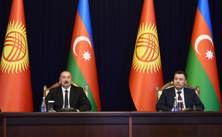 Azerbaijani, Kyrgyz presidents made press statements