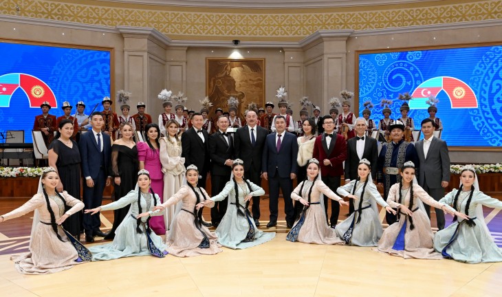 Official reception was hosted on behalf of President of Kyrgyzstan Sadyr Japarov in honor of President Ilham Aliyev