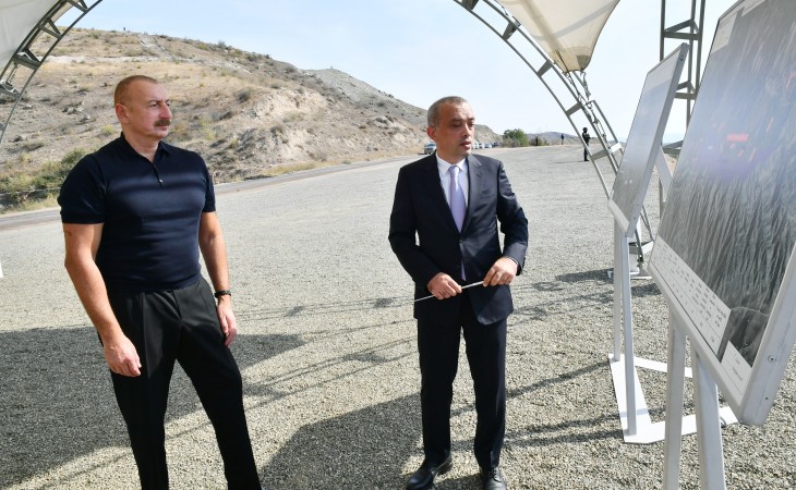 President Ilham Aliyev viewed projects of “Zabukhchay” and “Bargushadchay” reservoirs in Gubadli