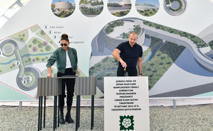President Ilham Aliyev and First Lady Mehriban Aliyeva viewed master plan of Gubadli city and laid foundation stone for Occupation and Victory museums complex