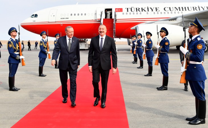 President of Turkiye Recep Tayyip Erdogan arrived in Azerbaijan for official visit First official welcome ceremony at Zangilan International Airport