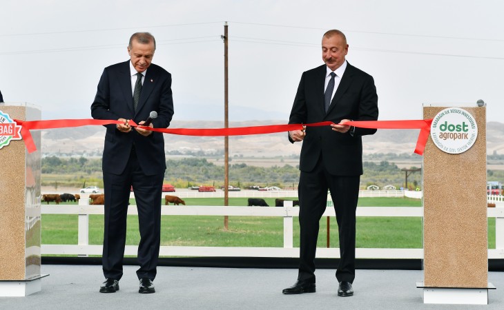 Presidents of Azerbaijan and Turkiye attended opening of first stage of “Dost Agropark