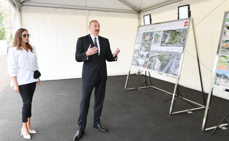 President Ilham Aliyev viewed works to be done in new forest type park in Yasamal district