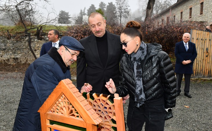 President Ilham Aliyev viewed repair and restoration work carried out in territory of “Yukhari Bash” National Historical-Architectural Reserve, Shaki