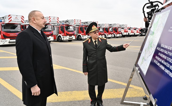 President Ilham Aliyev viewed newly purchased special purpose equipment and ambulances