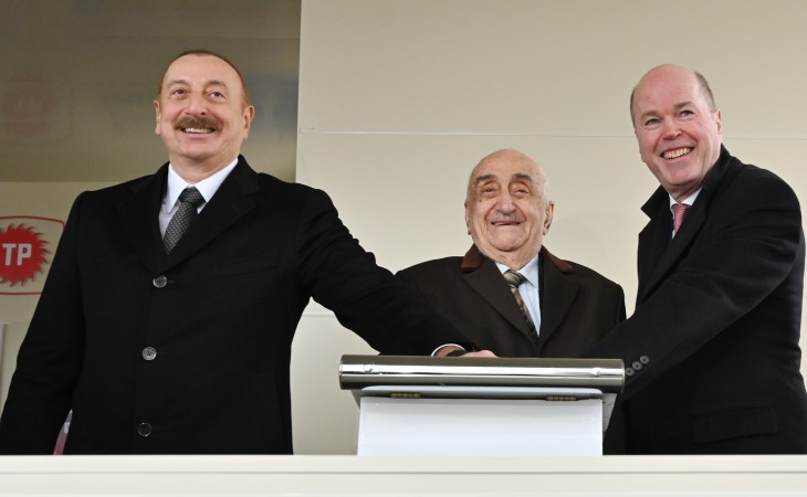 President Ilham Aliyev attended Azeri Central East jacket sail-away ceremony
