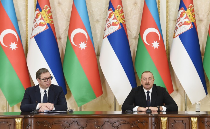 Presidents of Azerbaijan and Serbia made press statements