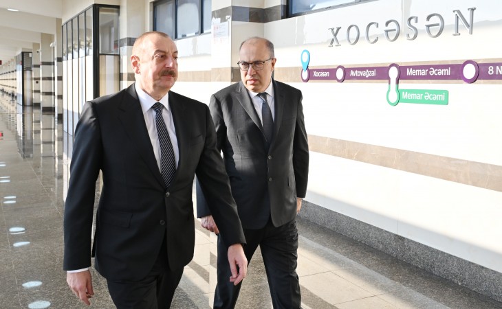 President Ilham Aliyev attended opening of “Khojasan” electric depot and station of Baku Metro