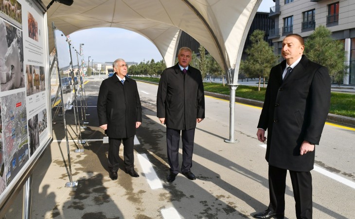 Construction of a number of infrastructure facilities at Central Park Quarter of Baku White City completed  President Ilham Aliyev viewed works done here, and laid foundation stone for Karabakh Horses Complex