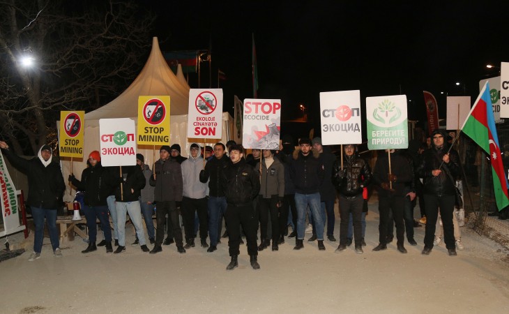 Акция протеста на дороге Лачин-Ханкенди продолжалась в течение дня