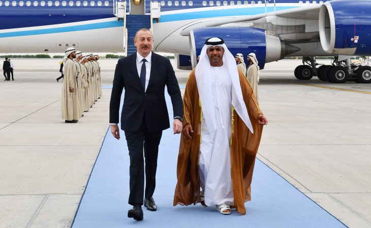 President Ilham Aliyev arrived in United Arab Emirates for working visit