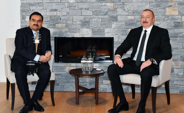 President Ilham Aliyev met with Founder and Chairman of Adani Group in Davos