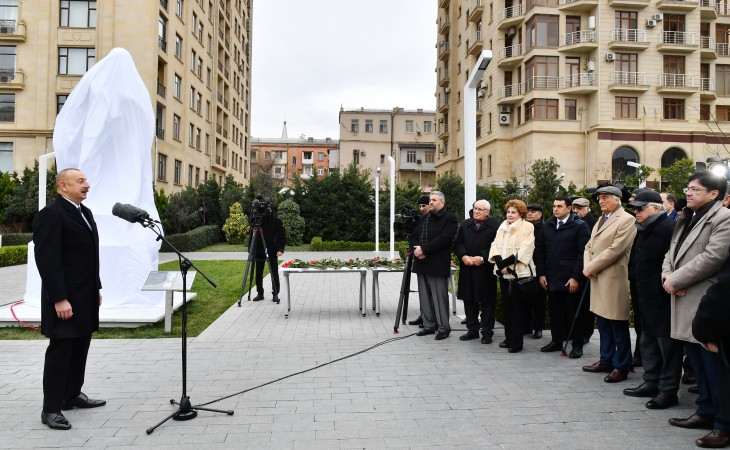 President Ilham Aliyev attended unveiling ceremony of statue of prominent composer Tofig Guliyev in Baku