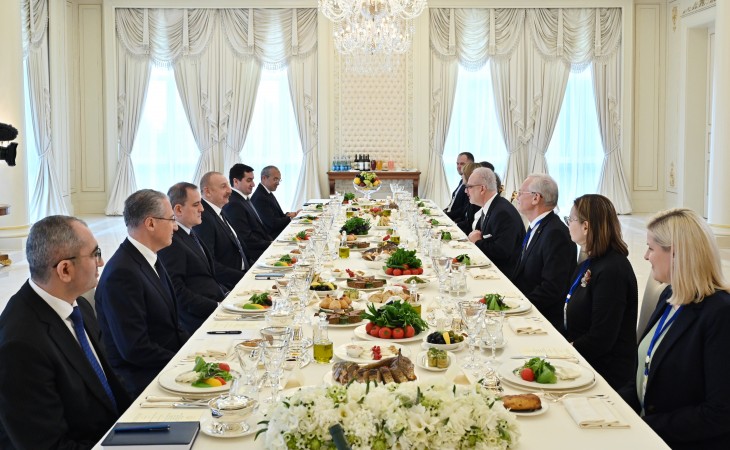 Presidents of Azerbaijan and Latvia held expanded meeting during official lunch