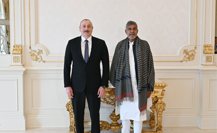 President Ilham Aliyev received Nobel Peace Prize laureate Kailash Satyarthi