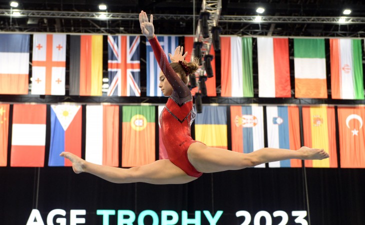 Gimnastımız Nazənin Teymurova dünya kuboku yarışlarında sərbəst hərəkətlərdə gücünü sınayıb
