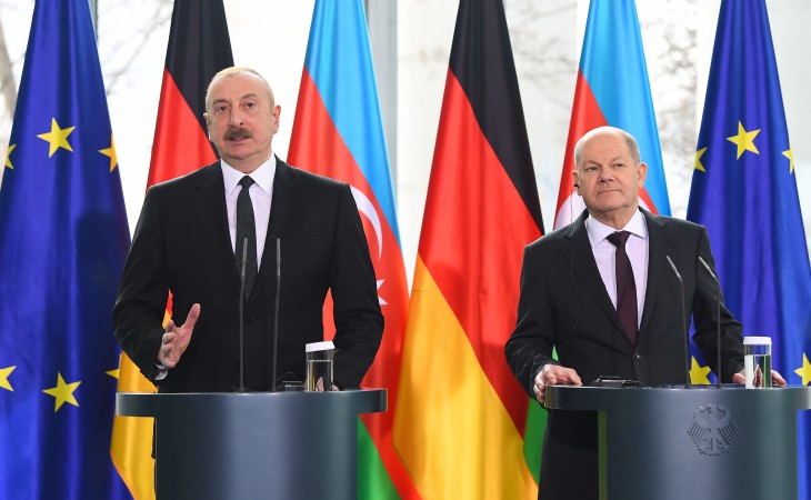 President of Azerbaijan, Chancellor of Germany held joint press conference