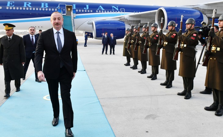 President Ilham Aliyev arrived in Türkiye for visit